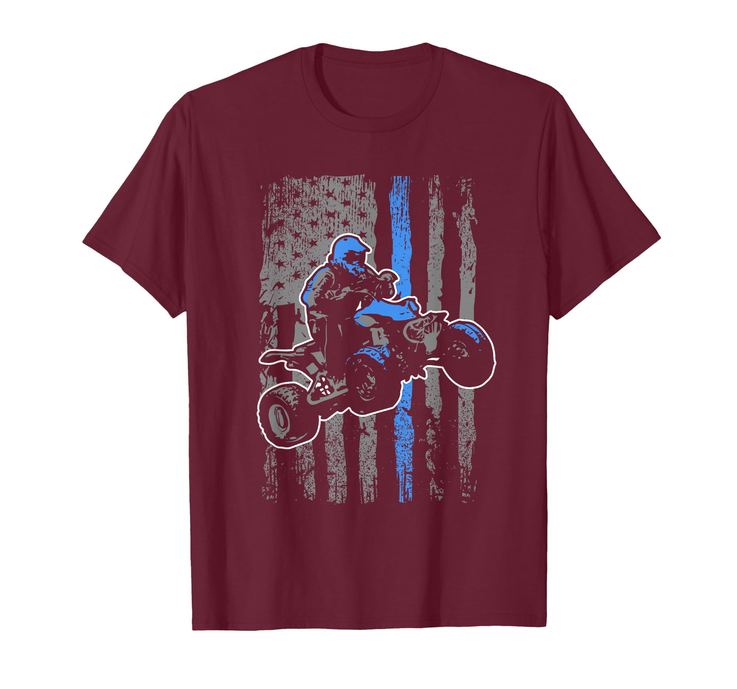 American Flag Four Wheeler Quad Men ATV Riding Gift T-Shirt Small