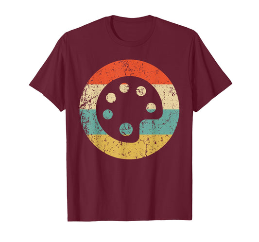 Artist Art Teacher Retro Paint Palette T-Shirt for Men Women Kids