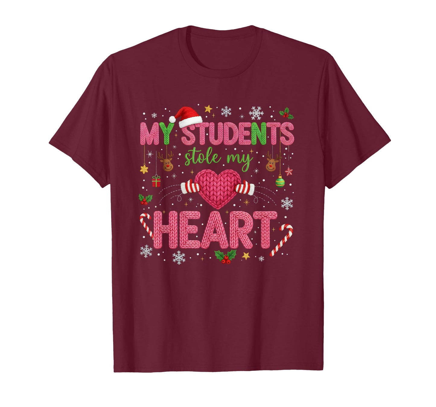Funny Teacher Xmas My Students Stole My Heart Christmas T-Shirt