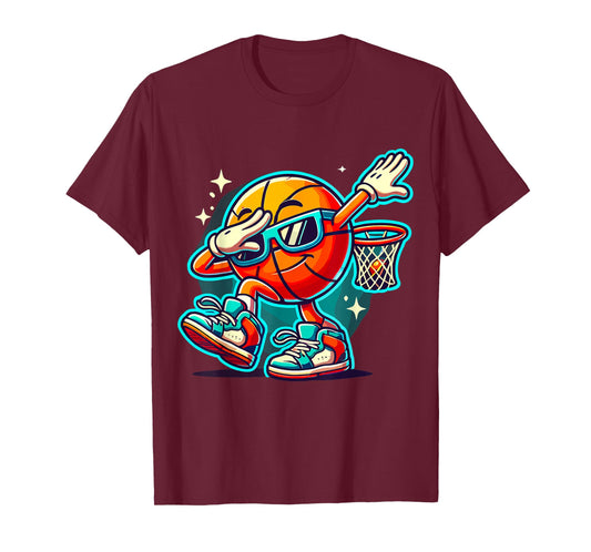 Dabbing Basketball with Sunglasses T-Shirt