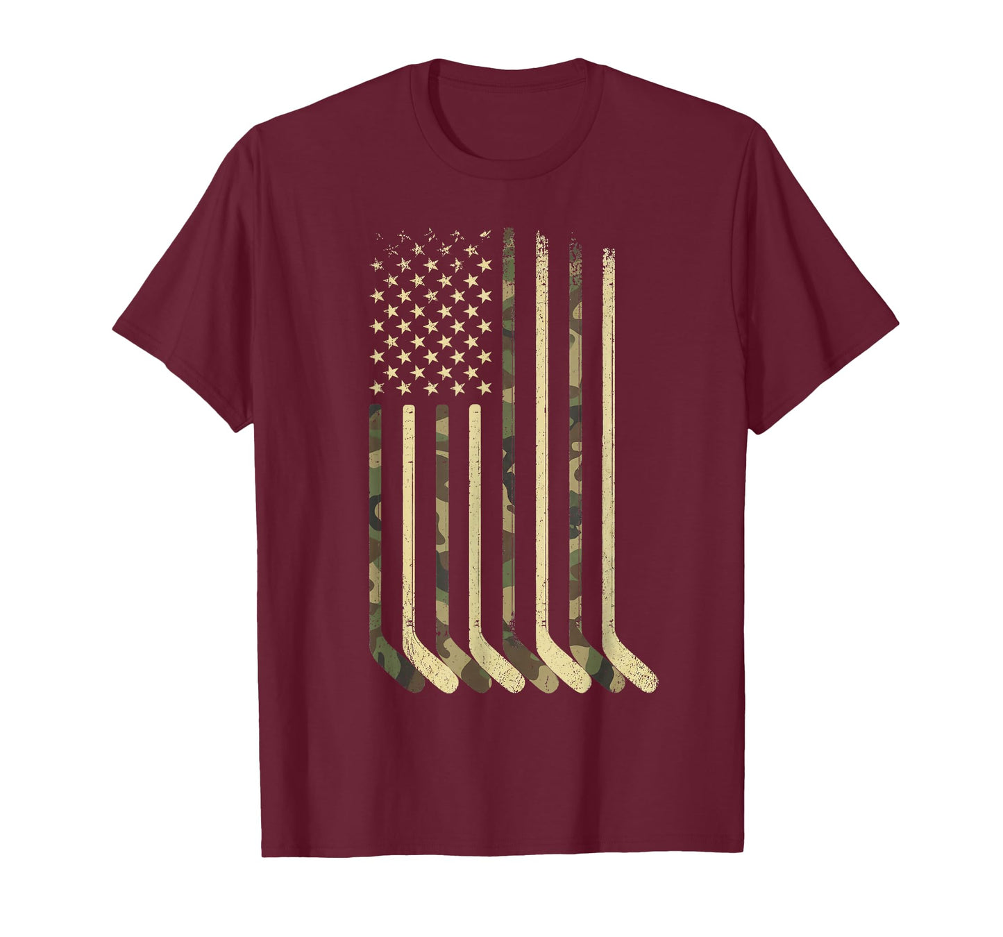 Hockey Stick Hockey American Flag Camo USA for Hockey Player T-Shirt