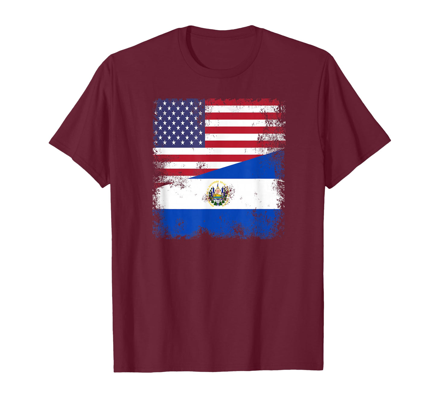 Half Salvadoran Flag T-Shirt | Vintage El Salvador USA Gift T-Shirt