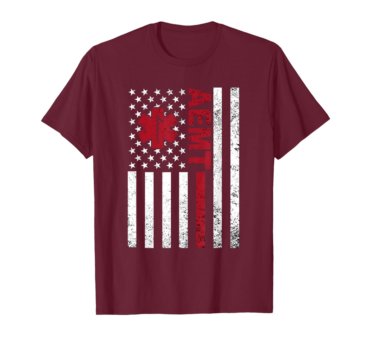 AEMT Advanced Emergency Medical Technician USA Flag T-Shirt