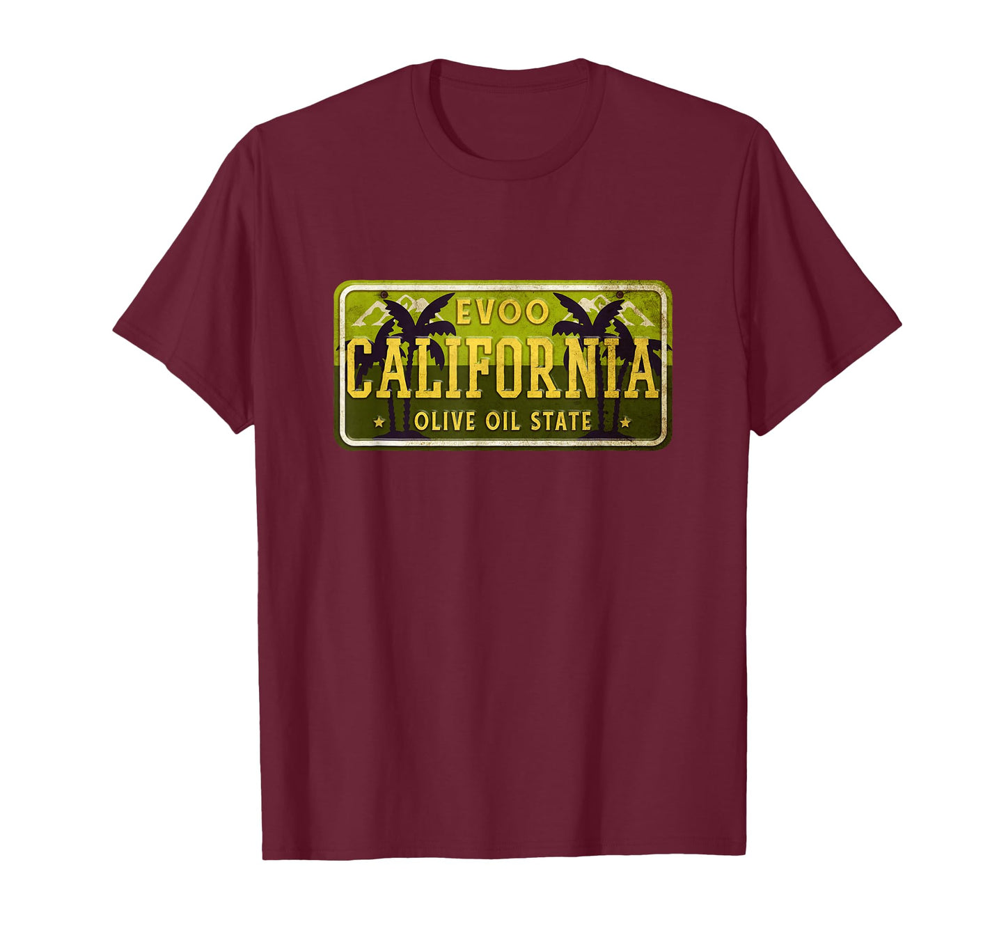 Cool California License Plate EVOO Olive Oil State T-Shirt