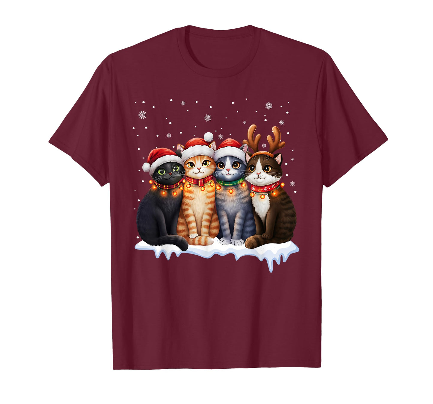 Christmas Lights for Cat Lovers Xmas T-Shirt