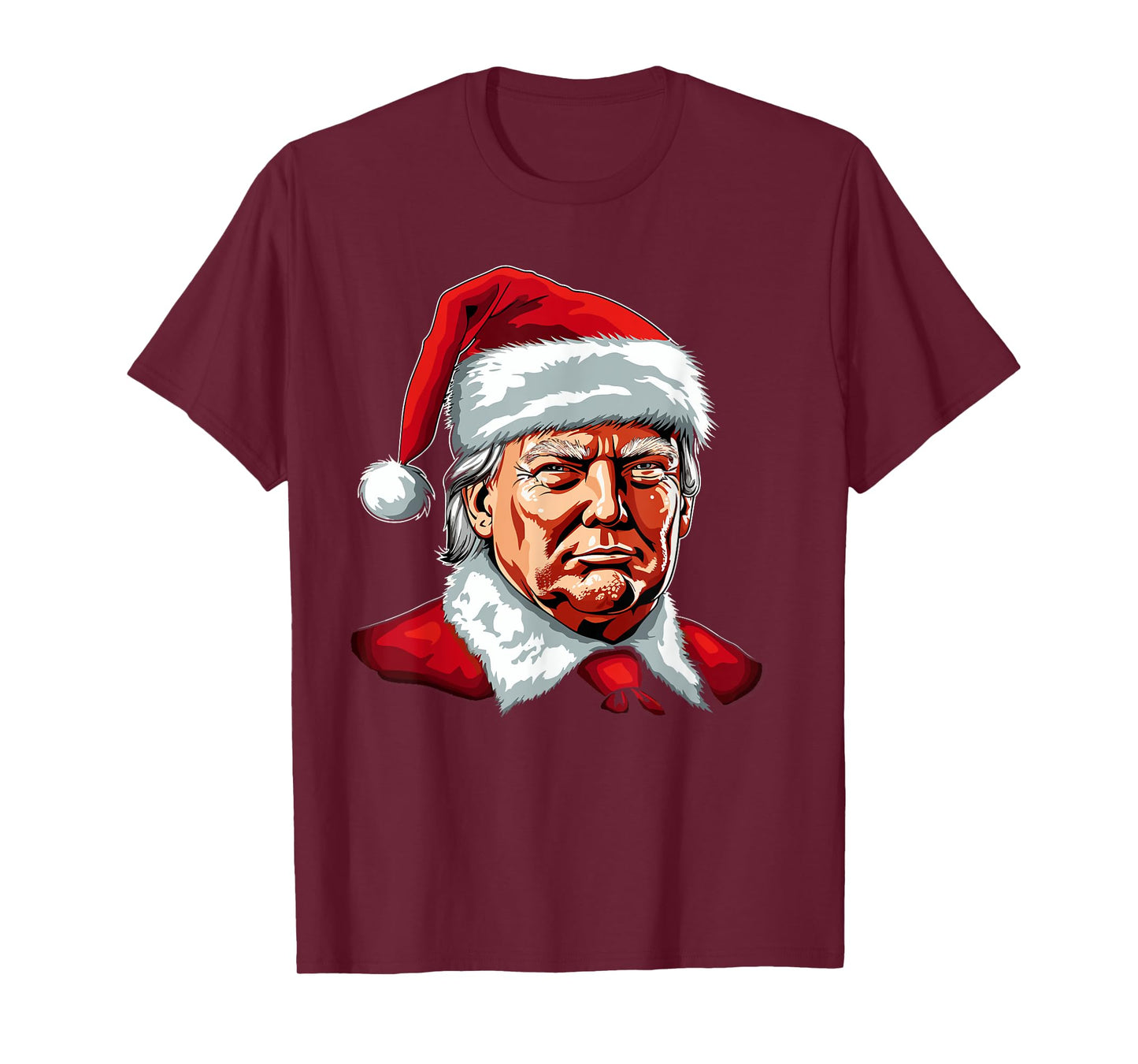 Santa Claus Trump Christmas Art Portrait Graphic Men Women T-Shirt