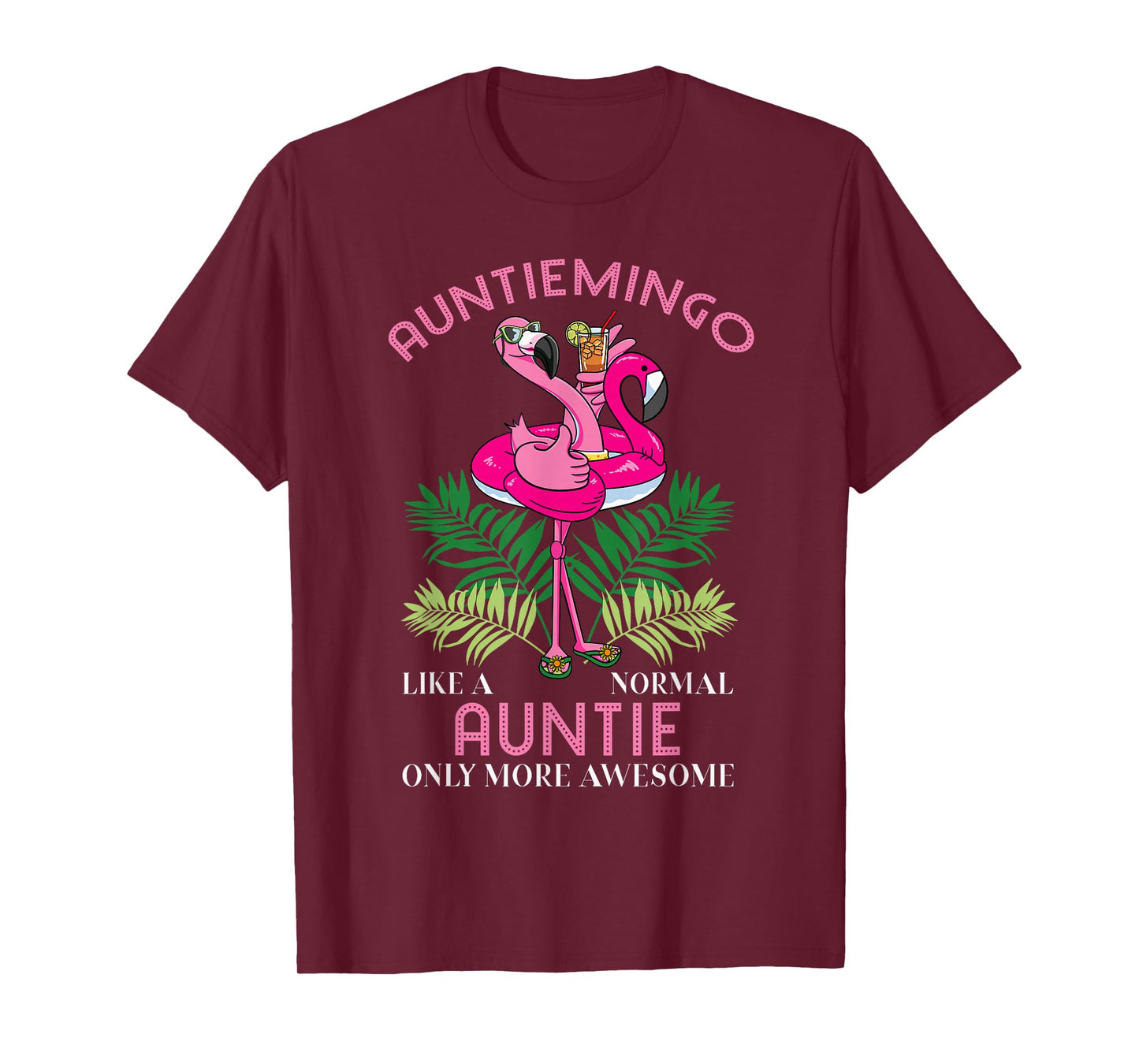 Auntiemingo Auntie Flamingo Lover Aunt Tita Tia Faunty Aunty T-Shirt