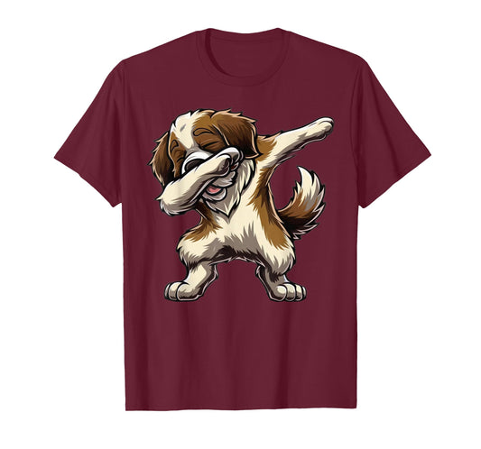 Dabbing Saint Bernard Dab Dance Dog Lover Gifts Men Women T-Shirt