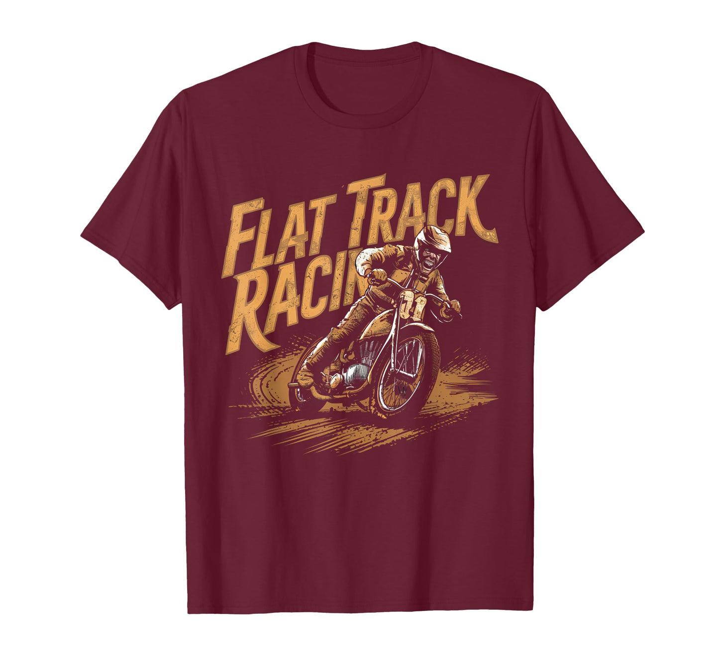 Flat Track Motorcycle Racing American Flag Speedway Dirt T-Shirt