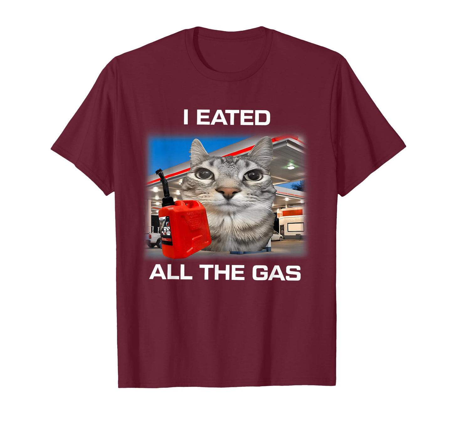 I Eated All The Gas Funny Silly Staring Cat Meme Gen Z Humor T-Shirt