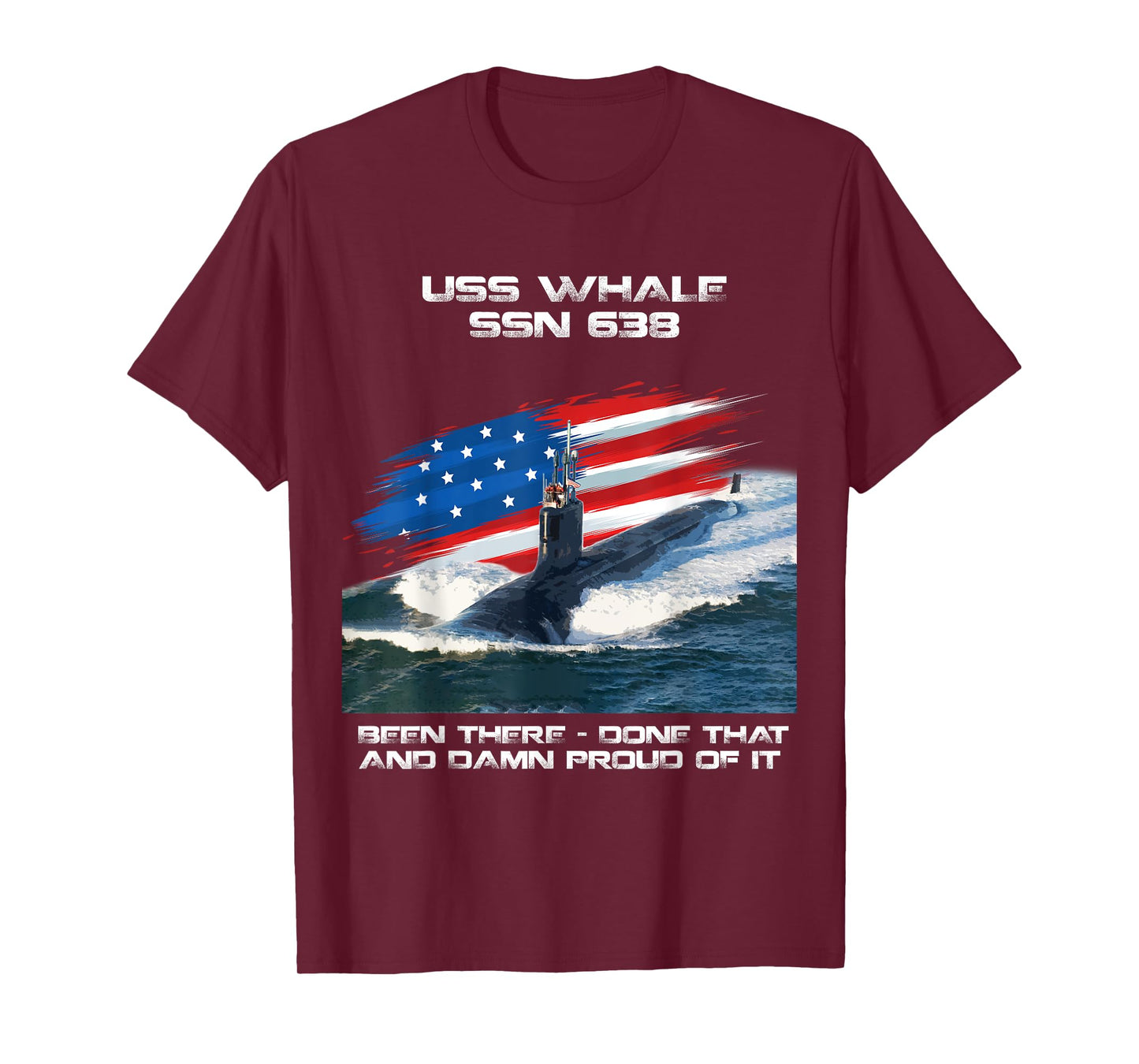 USS Whale SSN-638 American Flag Submarine Veteran Xmas Women Men T-Shirt