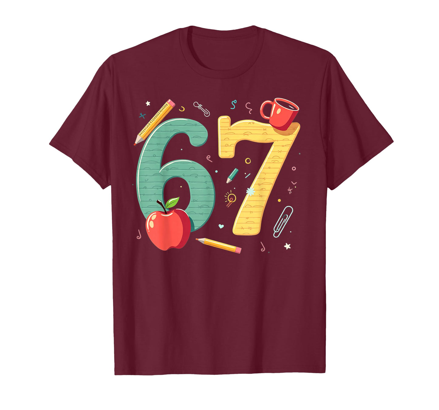 Six Seven 67 Teacher School Meme Vibes T-Shirt