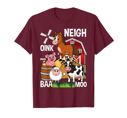 Cute Farm Animals With Sounds T-Shirt