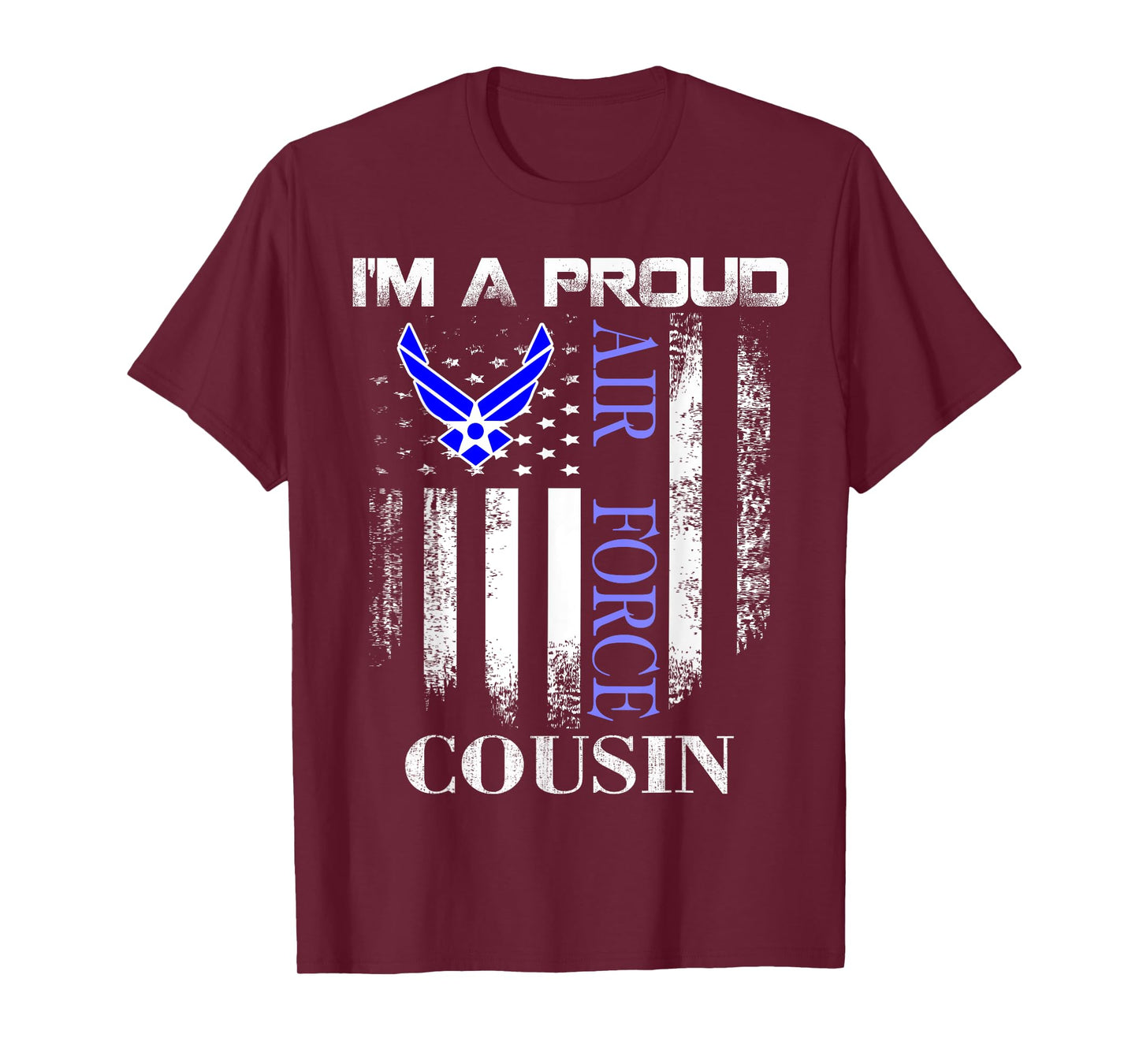 Vintage I'm A Proud Air Force Cousin With American Flag T-Shirt