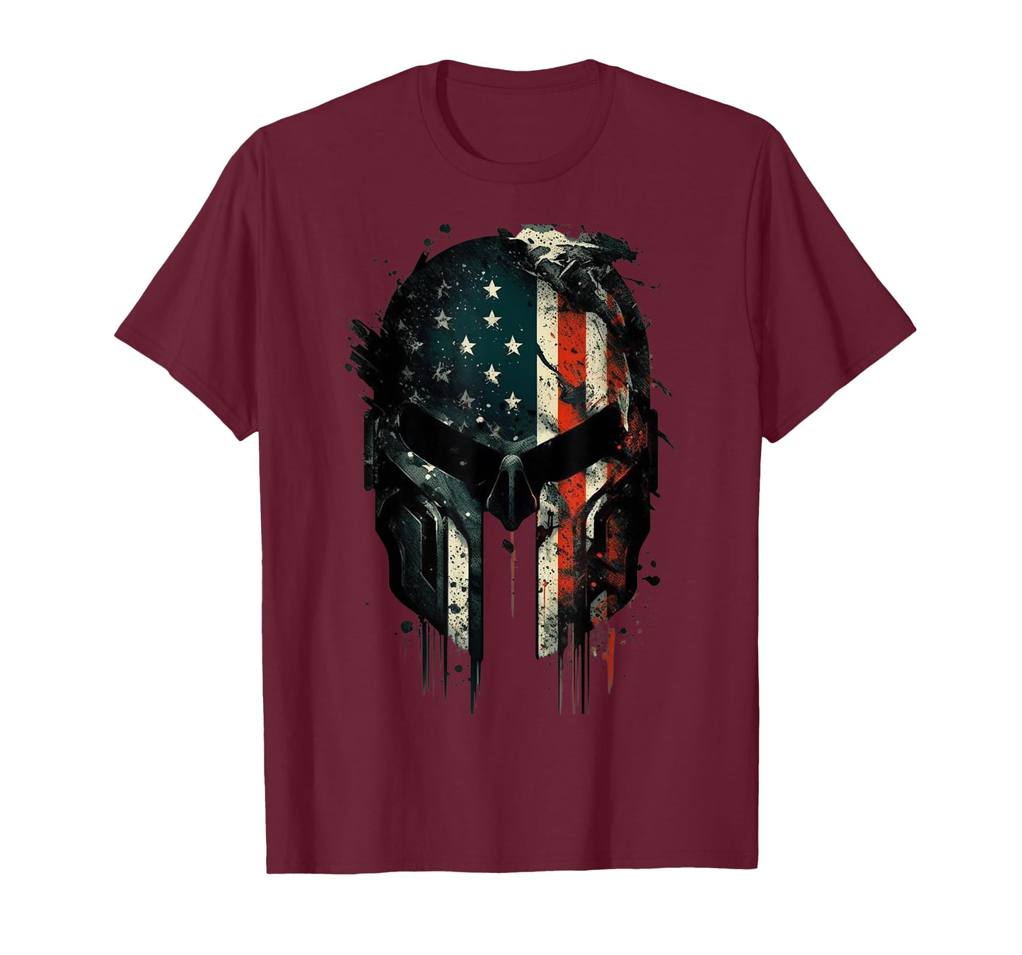 American Spartan Reaper Themed USA Flag National Pride Women Men T-Shirt