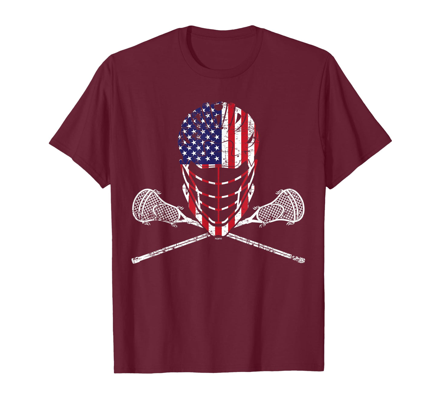 Lacrosse Helmet and Sticks, American Flag Lax Helmet T-Shirt T-Shirt