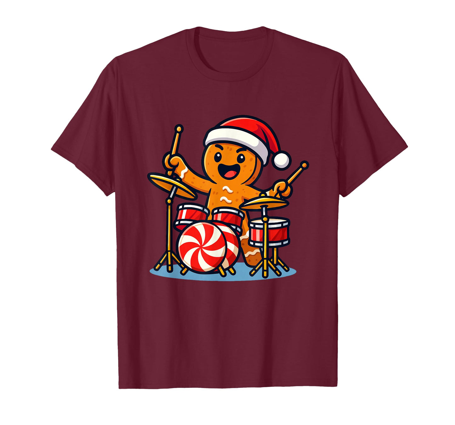 Gingerbread Man Playing Drums T-Shirt