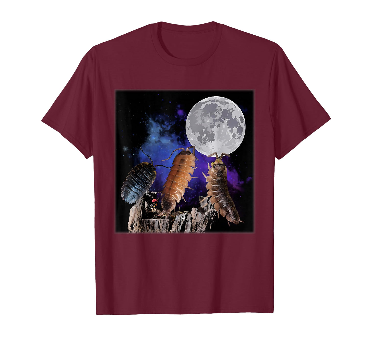 Vintage Three Isopods Howling at The Moon Insect Entomology T-Shirt