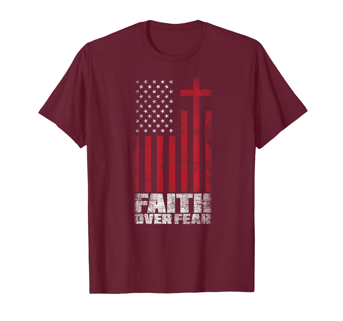 America Pride Faith Over Fear USA Flag Prayer T-Shirt