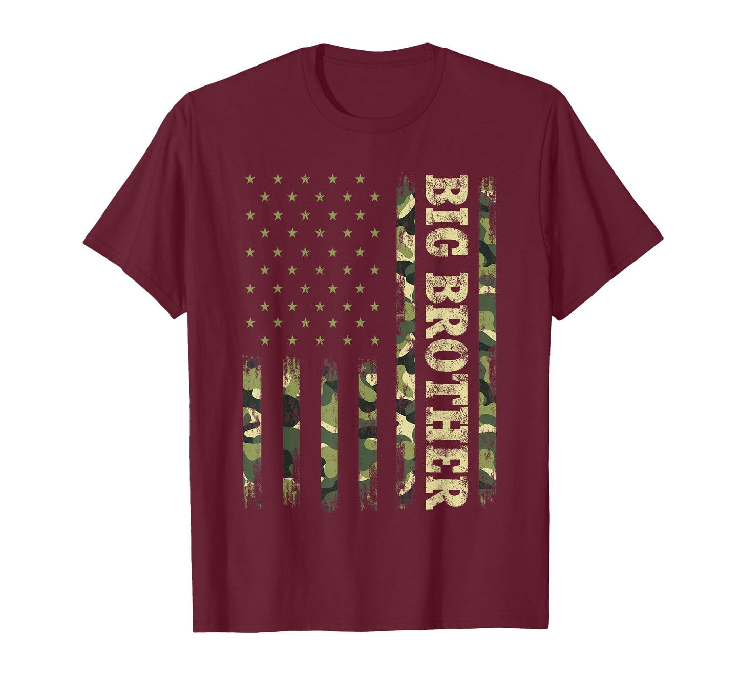 Fathers Day Shirt Bro, Big Brother Camouflage American Flag T-Shirt
