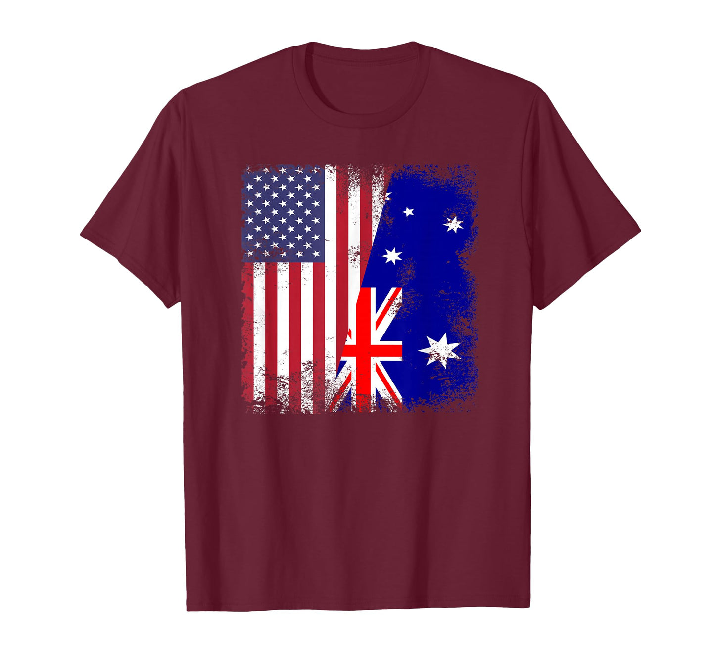 Half Australian Flag T-Shirt | Vintage Australia USA Gift T-Shirt