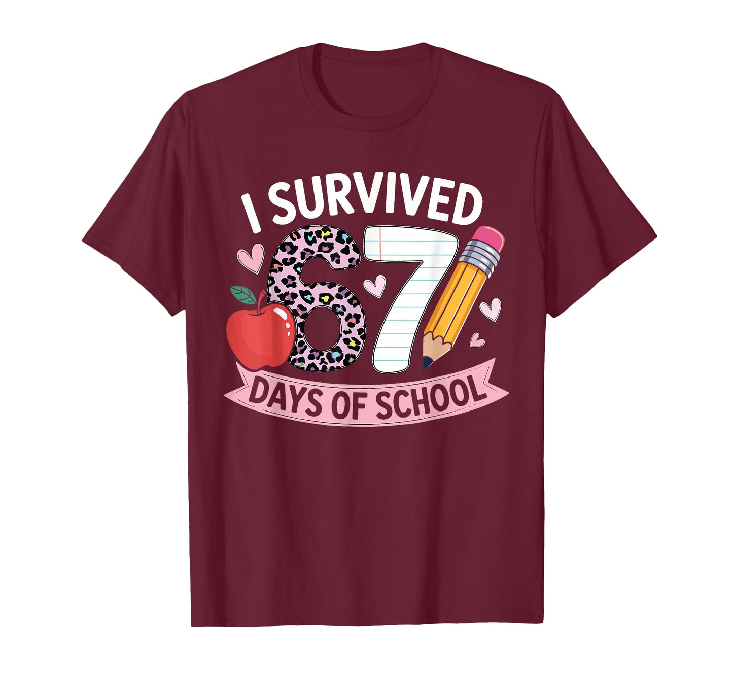 I Survived 67 Days of School Funny Meme Student Teacher T-Shirt