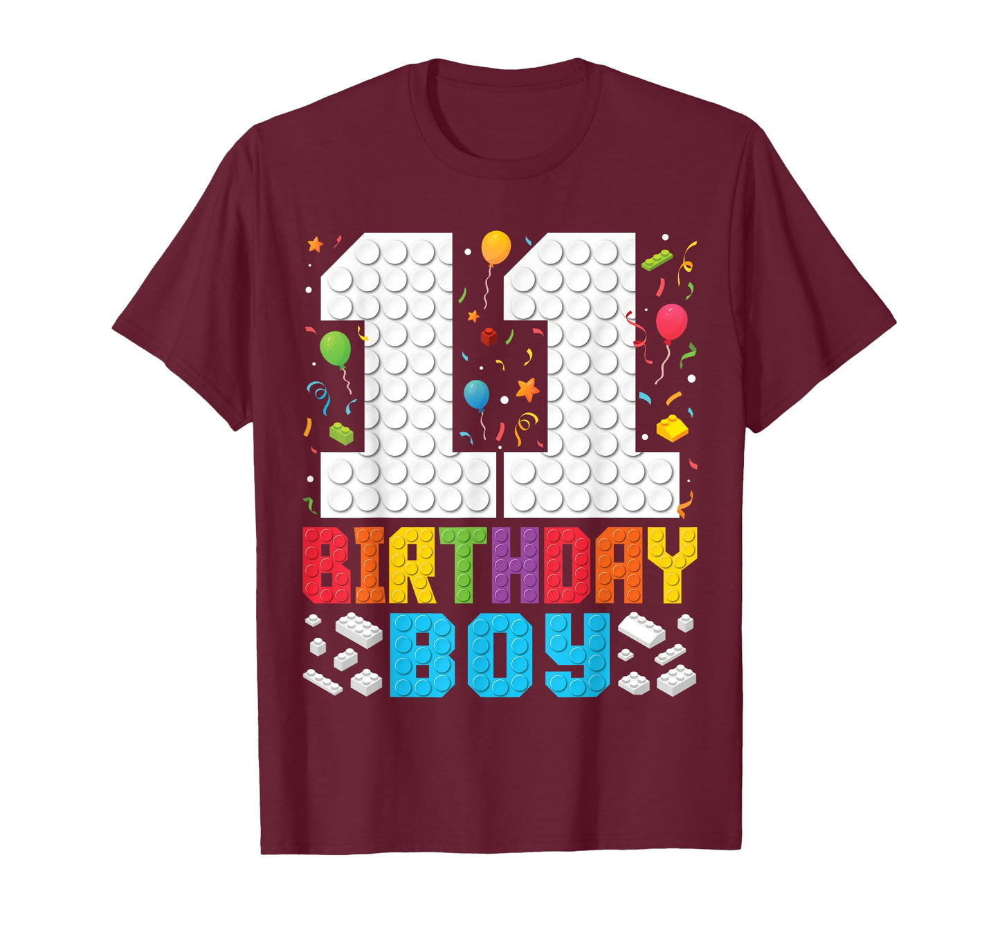 11th Birthday Boys Master Builder 11 Yrs Old Blocks Building T-Shirt