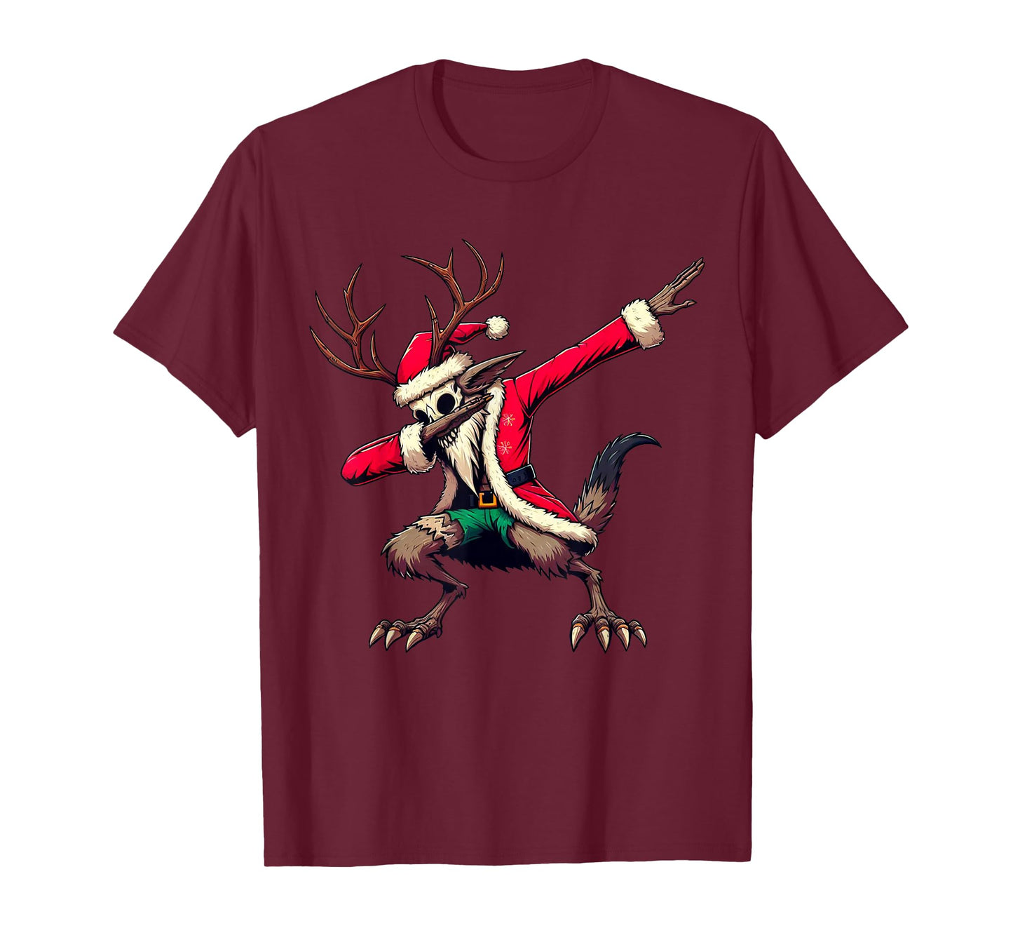 Funny Santa Wendigo Christmas Dabbing Cryptid cryptozoology T-Shirt