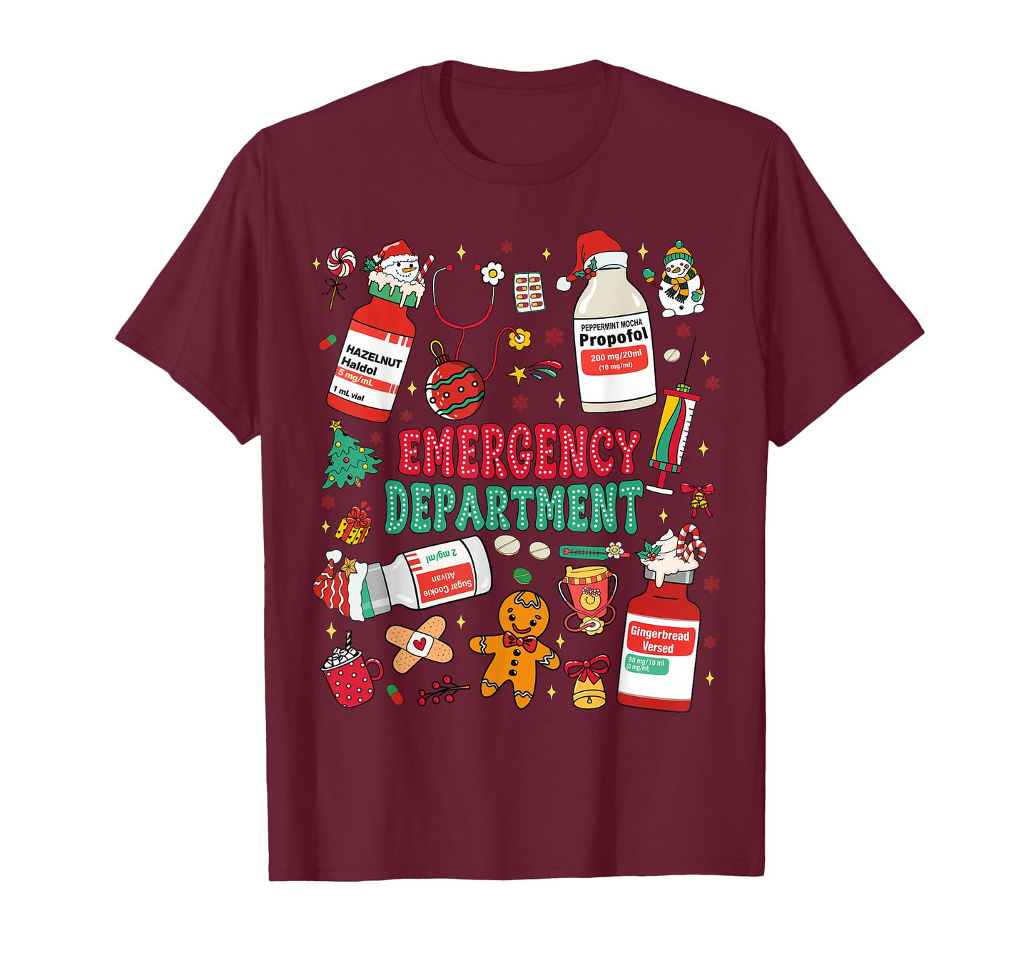 Christmas Emergency Room ER RN Nurse Department Healthcare T-Shirt