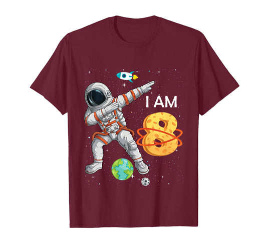 8 Years Old Birthday Boy Astronaut Space 8th B-Day T-Shirt