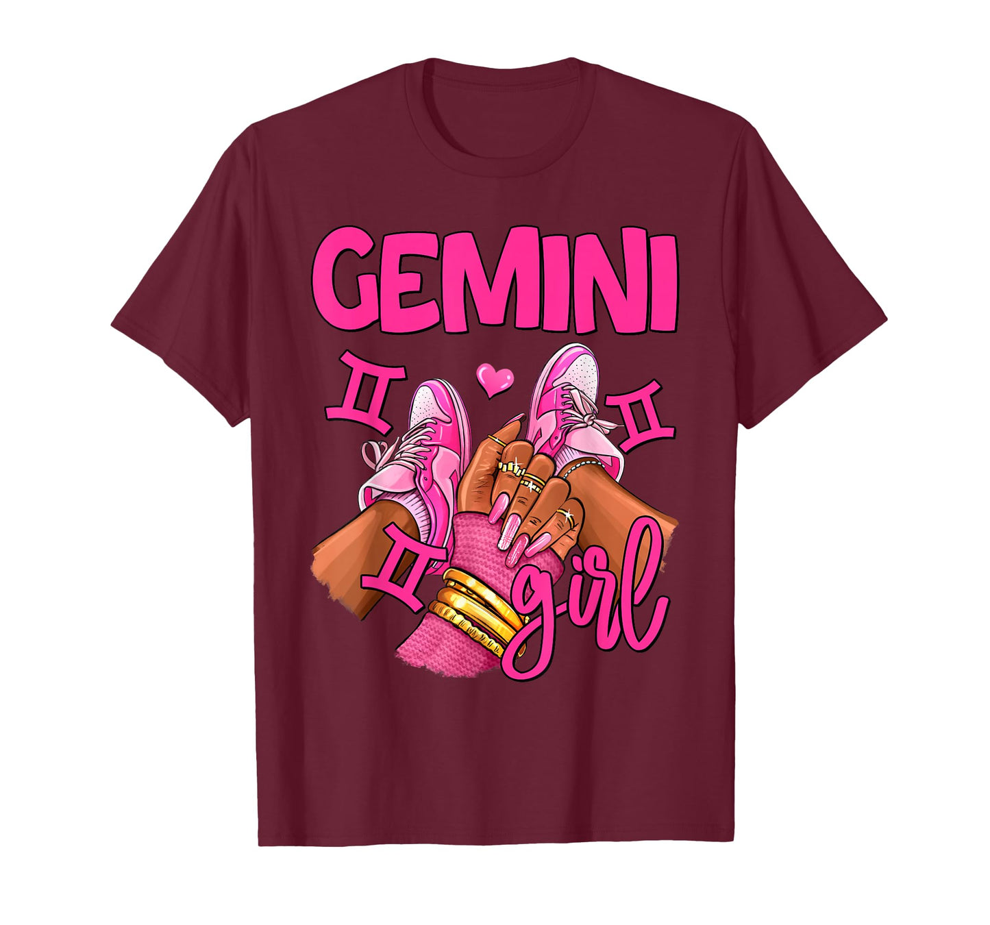 Gemini Girl Birthday Queen Women Sneakers Zodiac Sign T-Shirt