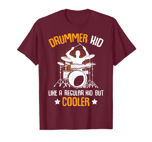 Drummer Kid Drumming Percussionist Drums Kids Boys T-Shirt Small