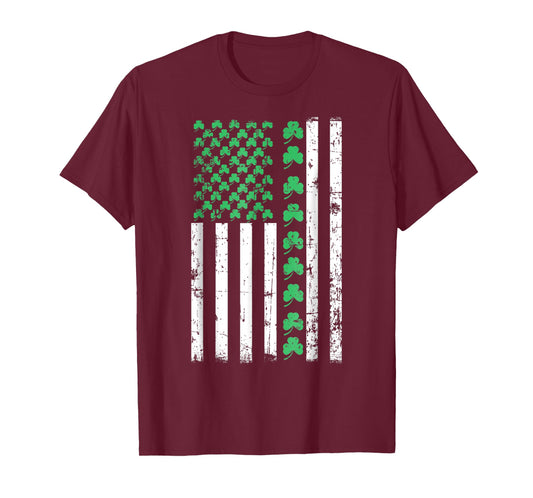 American Flag St Patricks Day T Irish Lucky T-Shirt