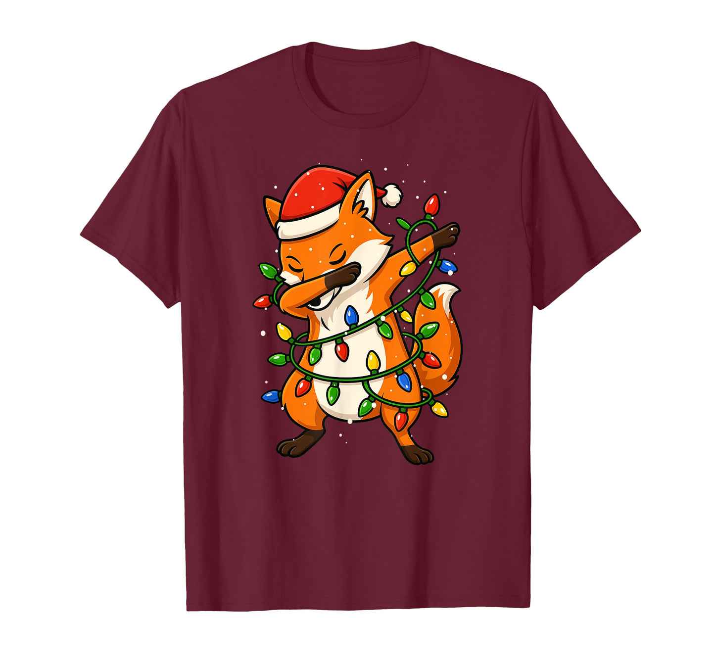 Funny Fox Christmas Dabbing Xmas Holidays Boys Girls Kids T-Shirt