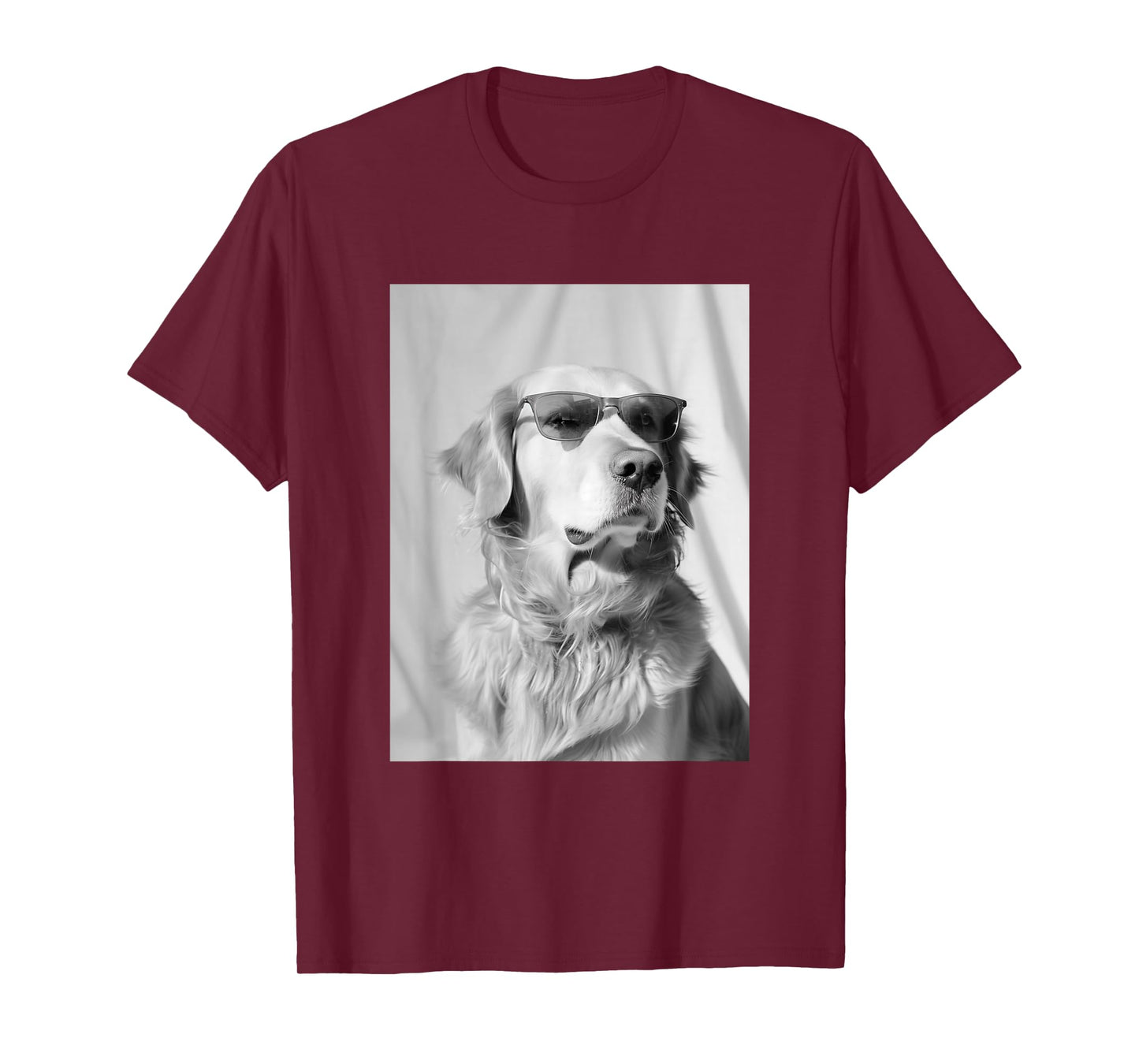 Golden Retriever with Sunglasses Cool Dog Lover Photo Booth T-Shirt
