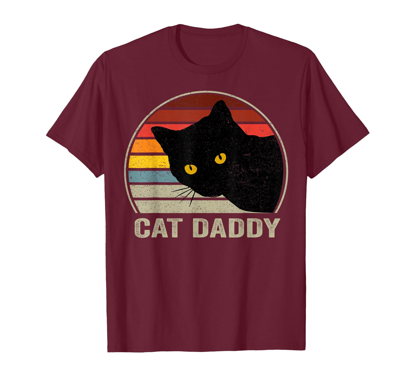 Cat Daddy Vintage Cat 80s Retro Style For Men, Cat Dad T-Shirt