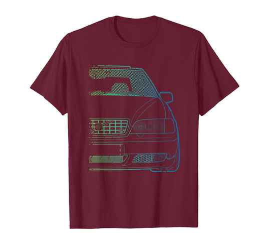 Classic Racing V-70 Turbo Green Gradient Tshirt T-Shirt