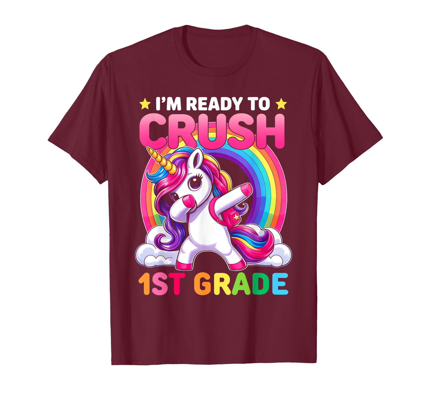Crush 1st Grade Shirts for Girls Unicorn Back to School T-Shirt