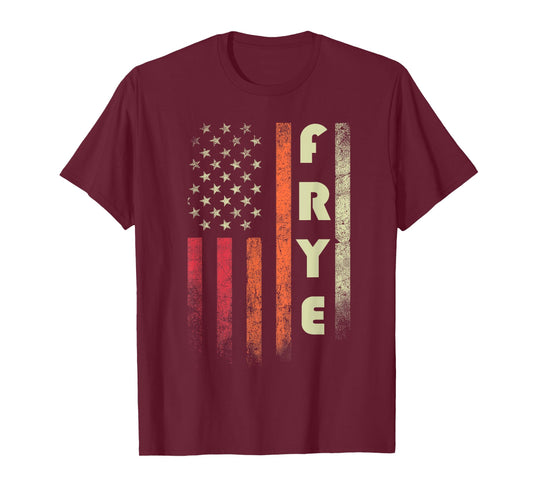 FRYE Surname Funny Retro Vintage Birthday American Flag T-Shirt