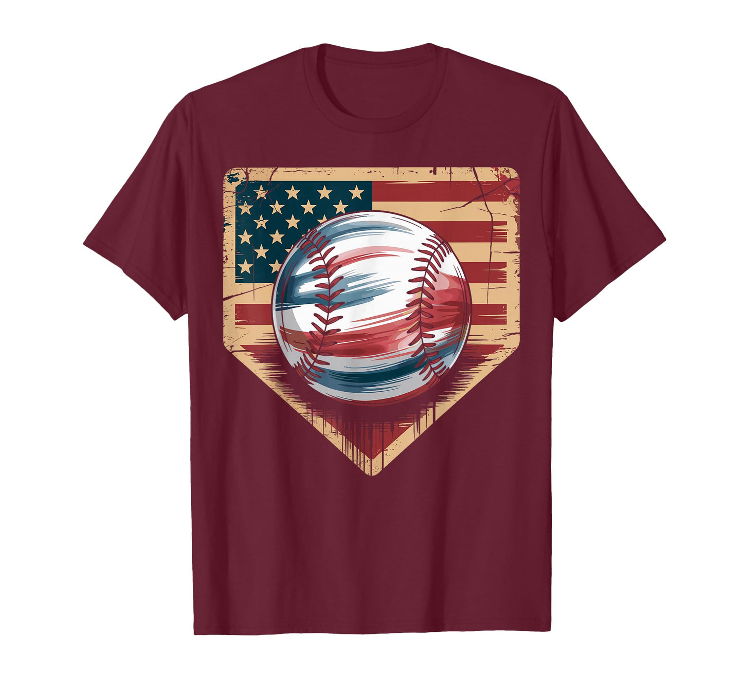 Baseball American Flag T-Shirt