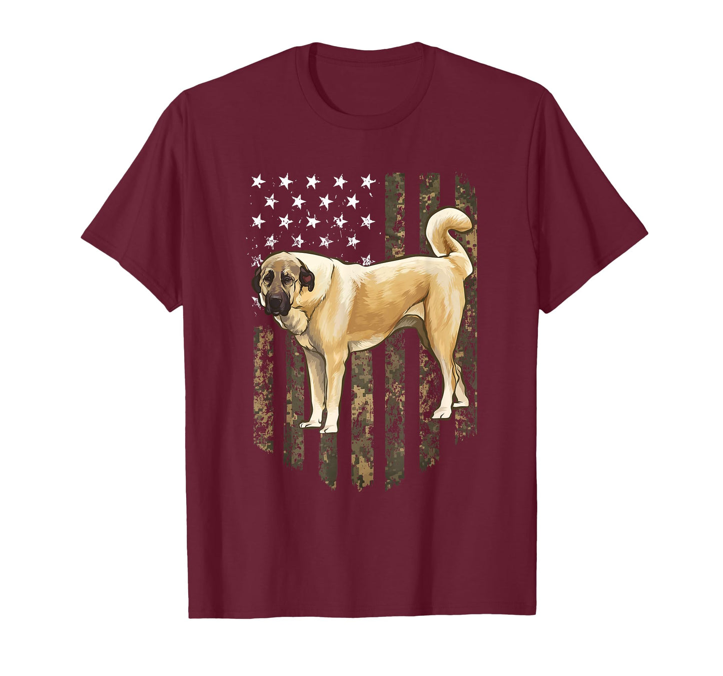 Camo American Flag Anatolian Shepherd Dog 4th Of July USA T-Shirt