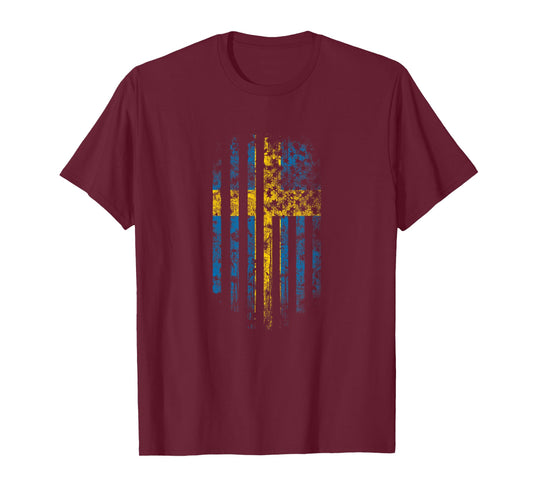 Swedish American Flag - Sweden T-Shirt for Women Kids Men