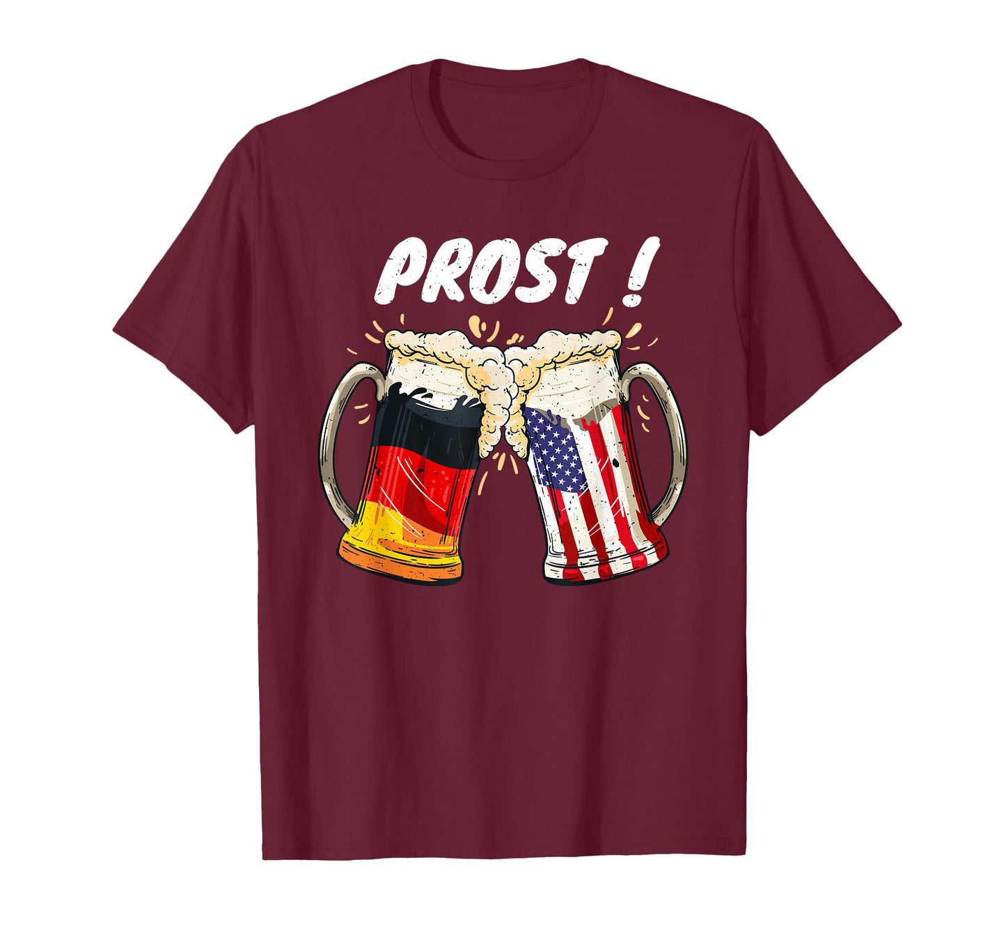 Prost Beer German American Flag Oktoberfest Mug For Men T-Shirt