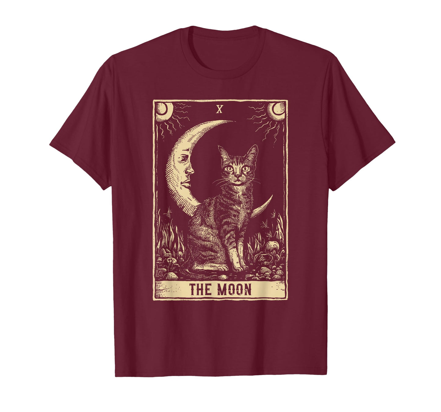 Crescent Moon And Cat Tarot Card T-Shirt