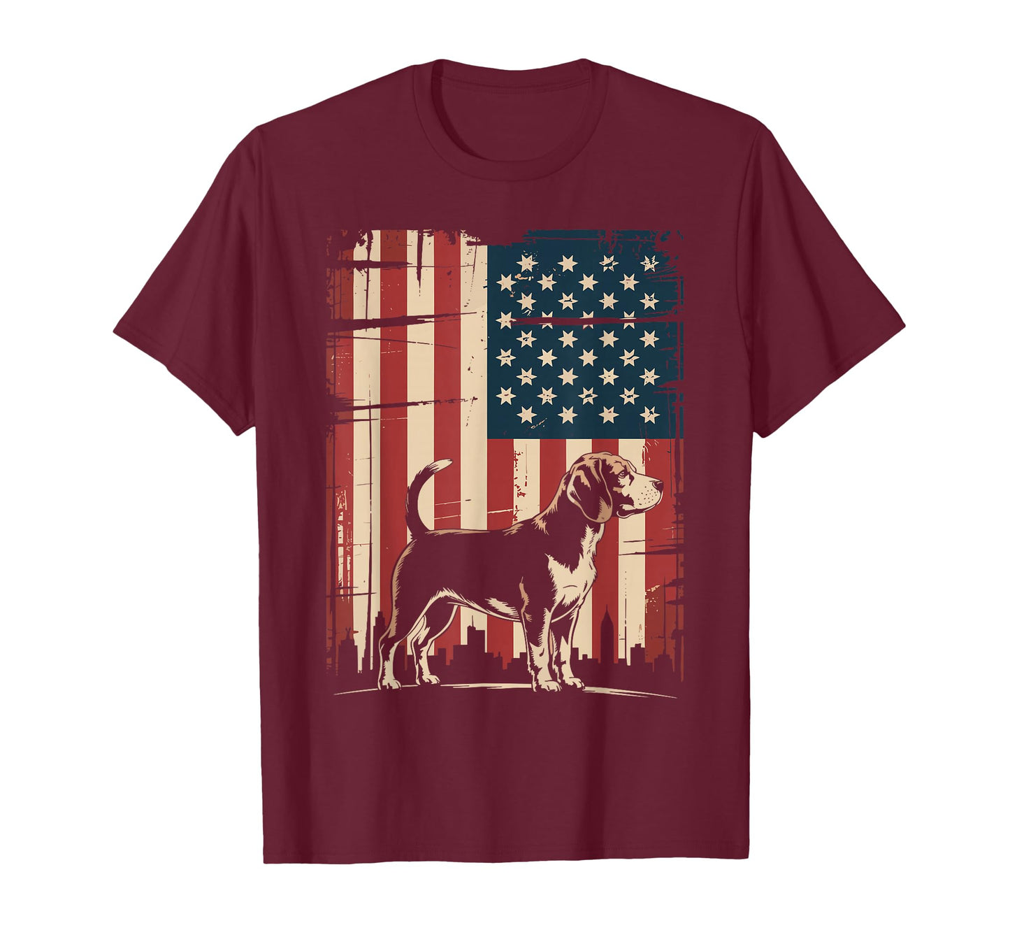 Beagle 4th Of July American Flag Patriotic USA Flag T-Shirt