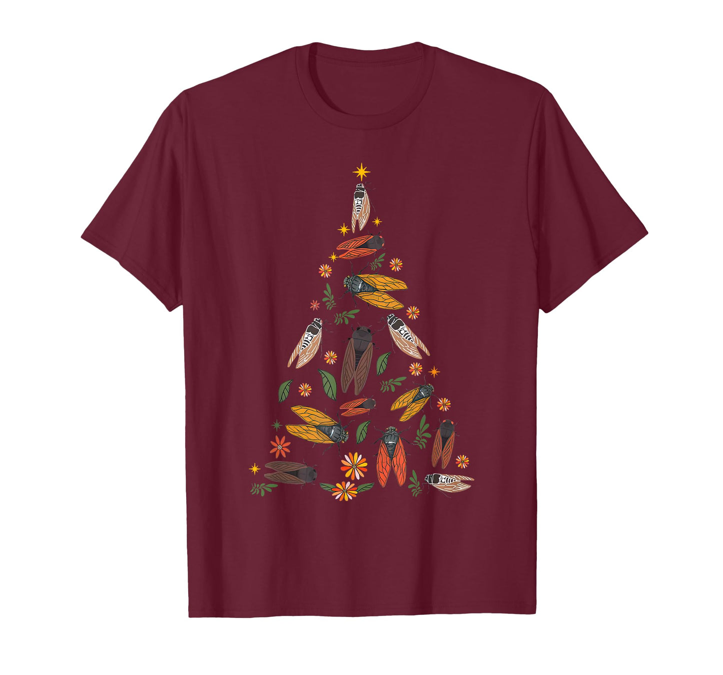 Cicada Christmas Tree Entomologist Bug Insect Nature Lover T-Shirt
