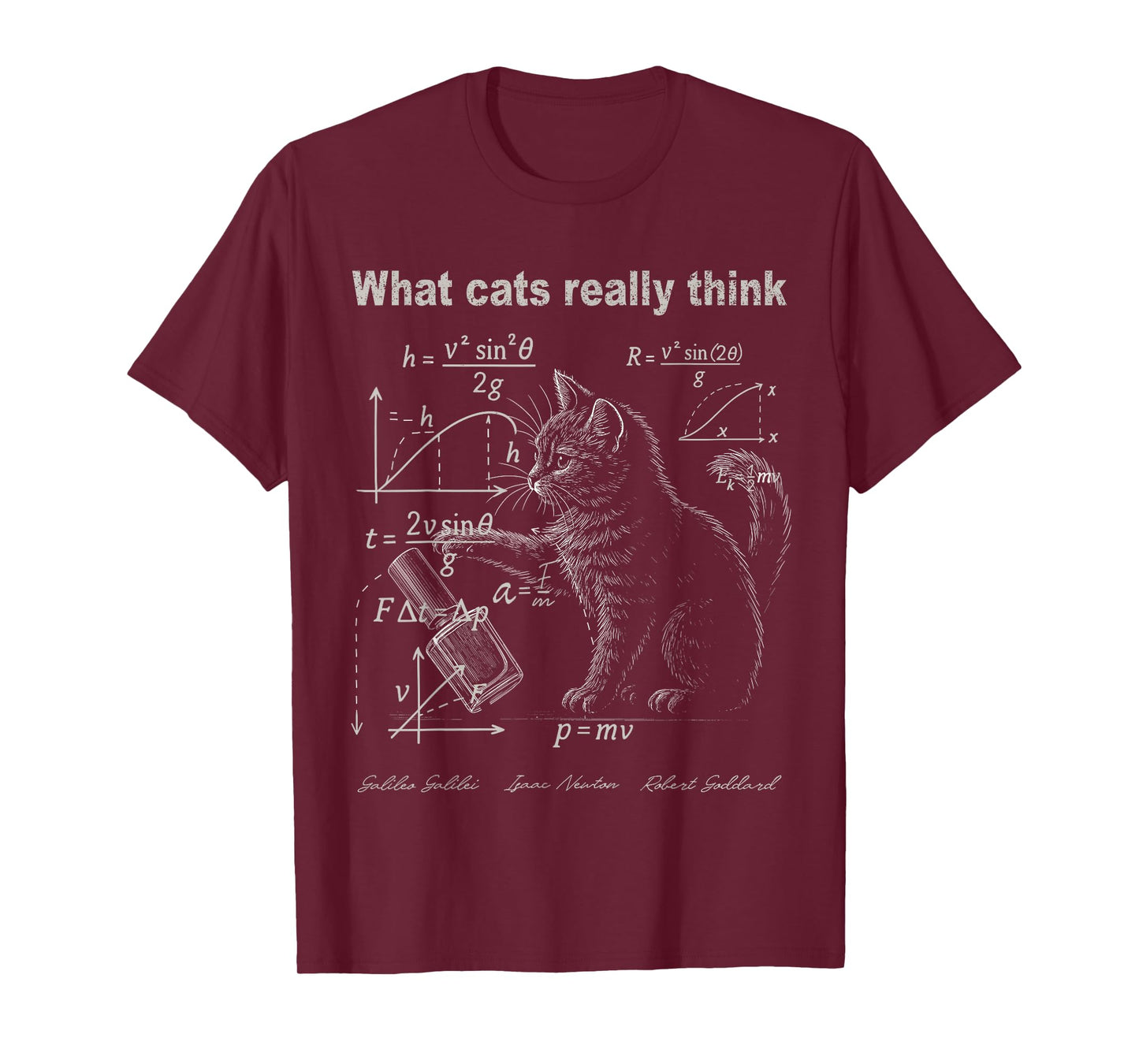 Funny Physics Cat Humor Design What Cats Really Think T-Shirt