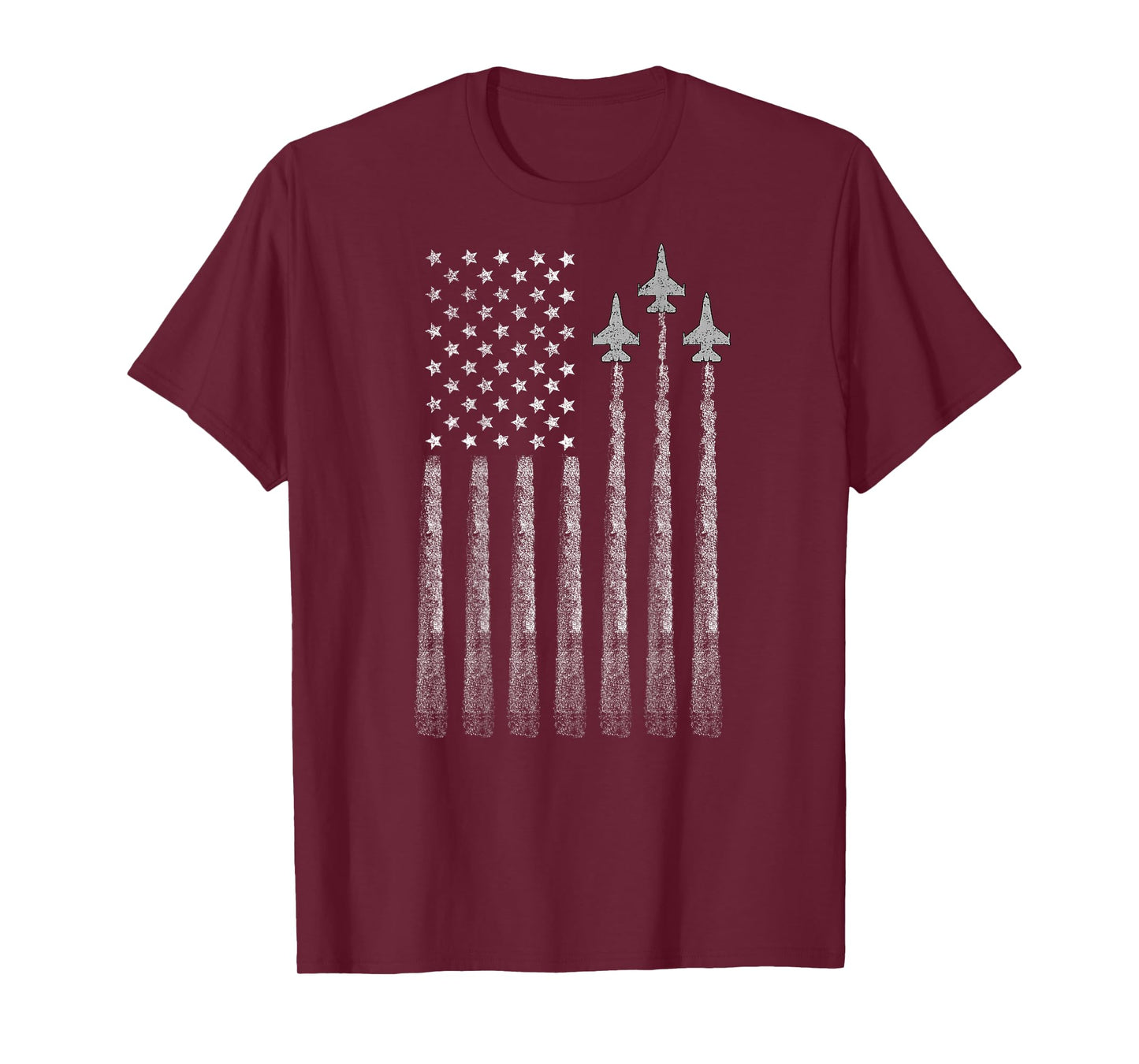 American Patriotic Fighter Jets USA Flag Stripes (on back) Women Kids Men T-Shirt