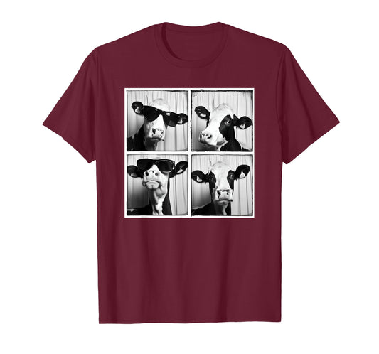 Cow Wearing Sunglasses Photo Farmyard Funny Farm Animal T-Shirt