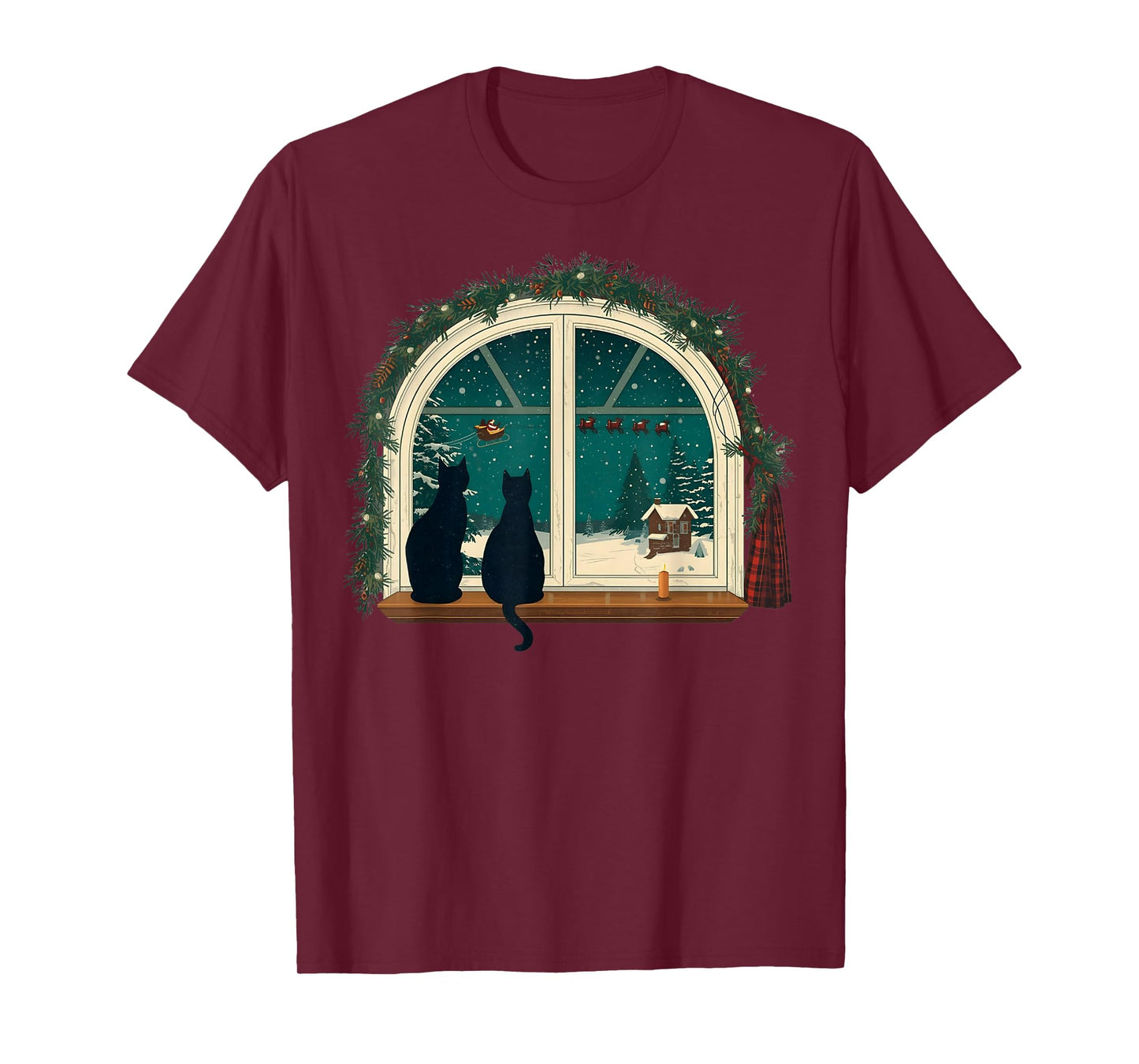 Vintage Cute Cat Christmas Costume Retro Cat T-Shirt